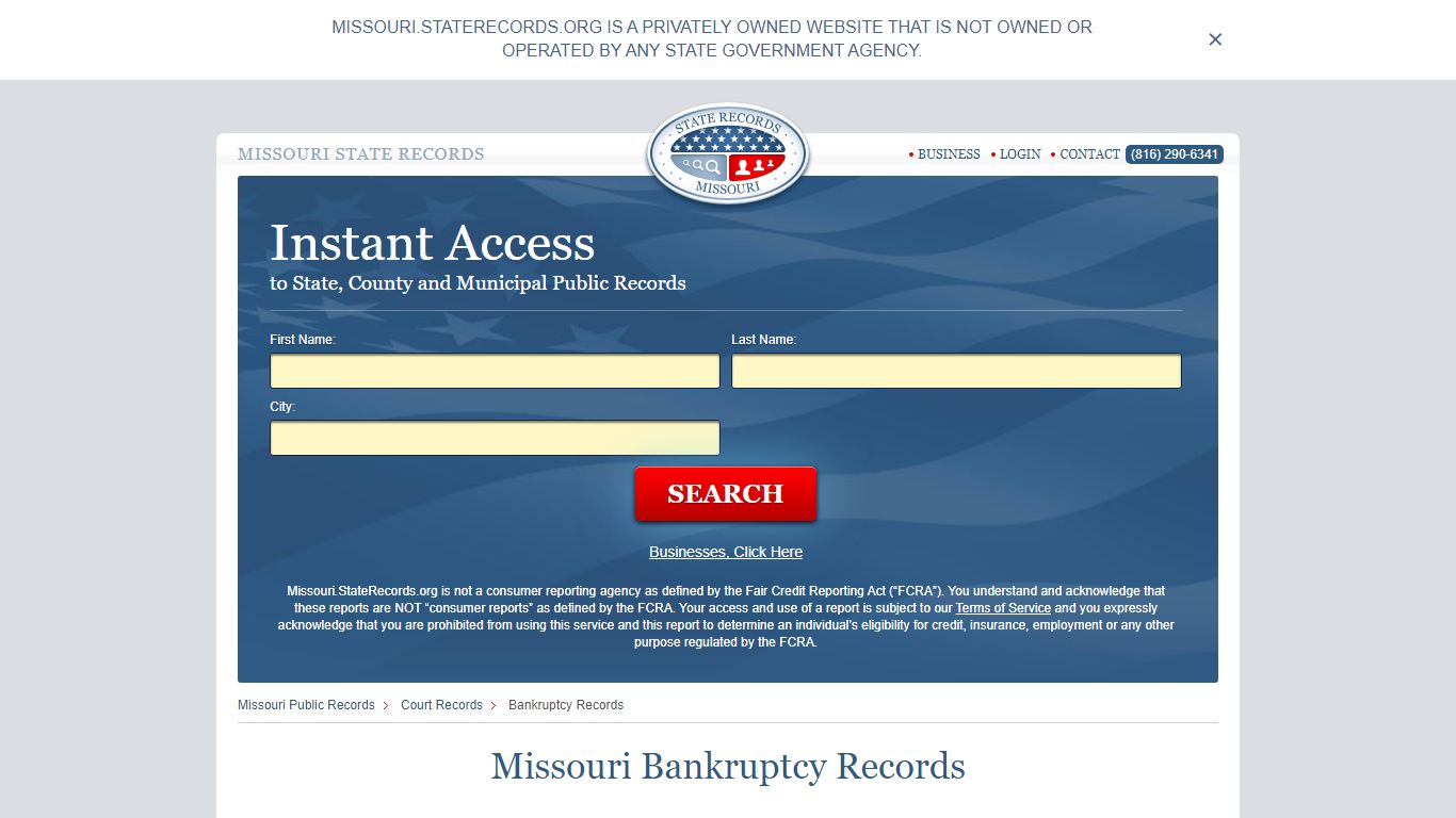 Missouri Bankruptcy Records | StateRecords.org