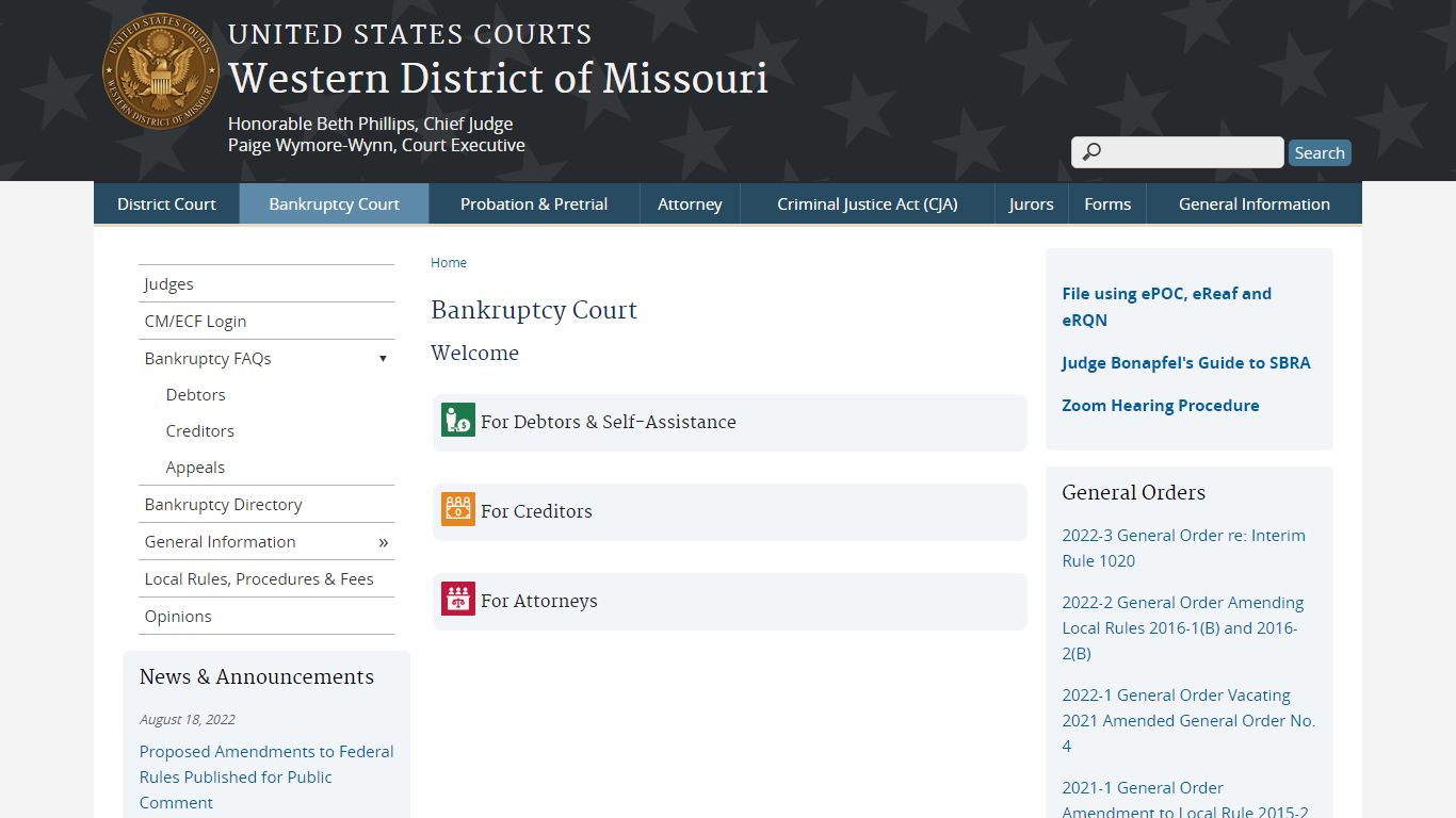Bankruptcy Court | Western District of Missouri - United States Courts