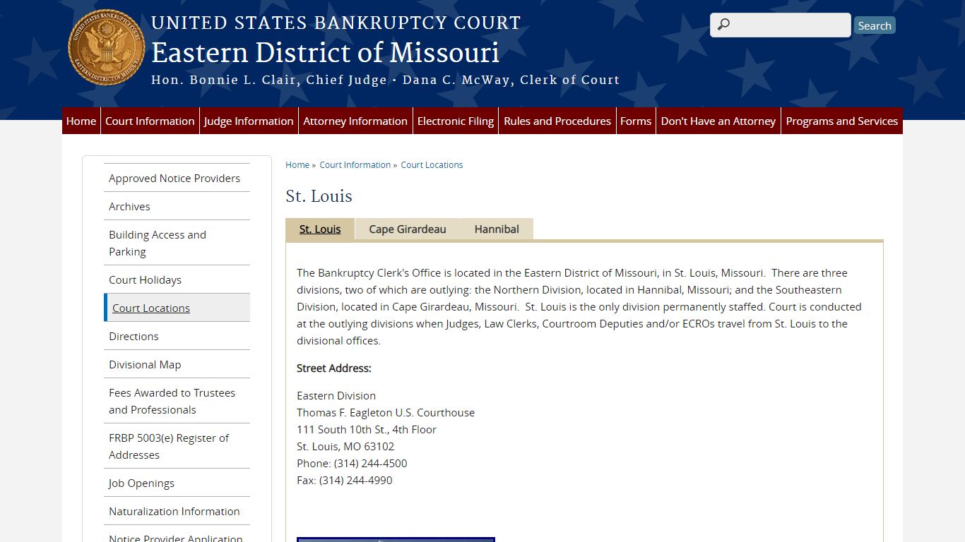 St. Louis | Eastern District of Missouri | United States Bankruptcy Court